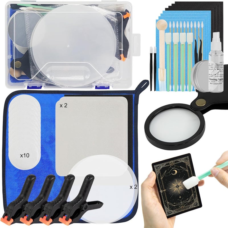 FETUSI Card Care Clean Kit,17-in-1 Card Cleaning and Polishing Restoration Kit, Trading Card Cleaning Kit with Fixing Jig and EVA Shaping Foam, Suitable for PSA Rated Card Care - Image 1
